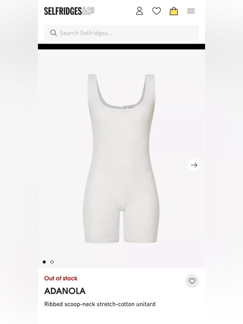 Adanola Ribbed Scoop-Neck Stretch-Cotton Unitard in Light Gray